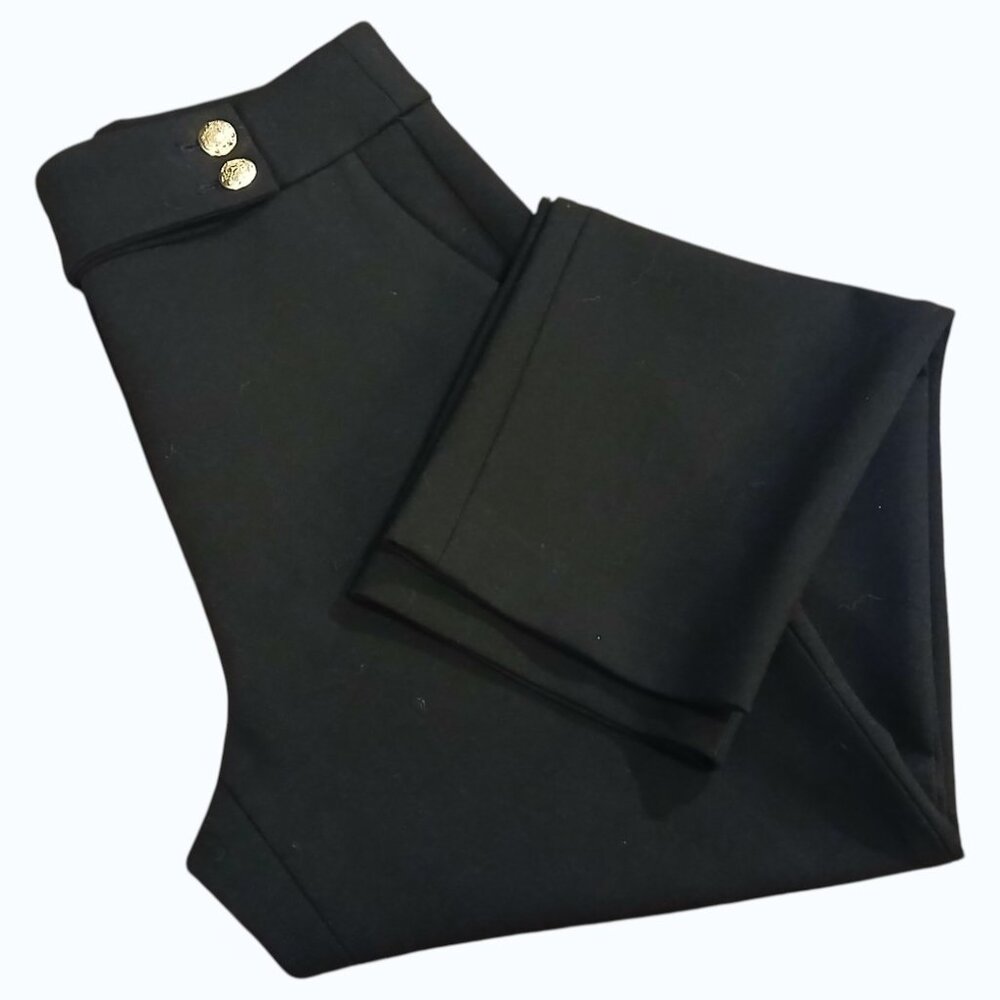 VERONICA BEARD Renzo Slim Leg Ankle Gold Crest Buttons Pants - Like New - Picture 2 of 16